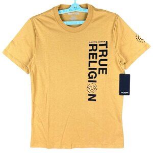 True Religion Men Honey Mustard Silicone TR Area Short Sleeve T-shirt Large NWT